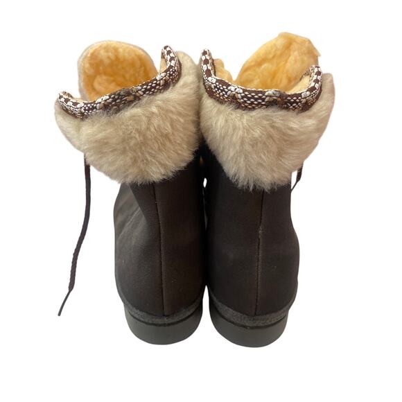 Snowland Apres Ski Sherpa lined women's boots 8 brown and tan - Picture 7 of 9